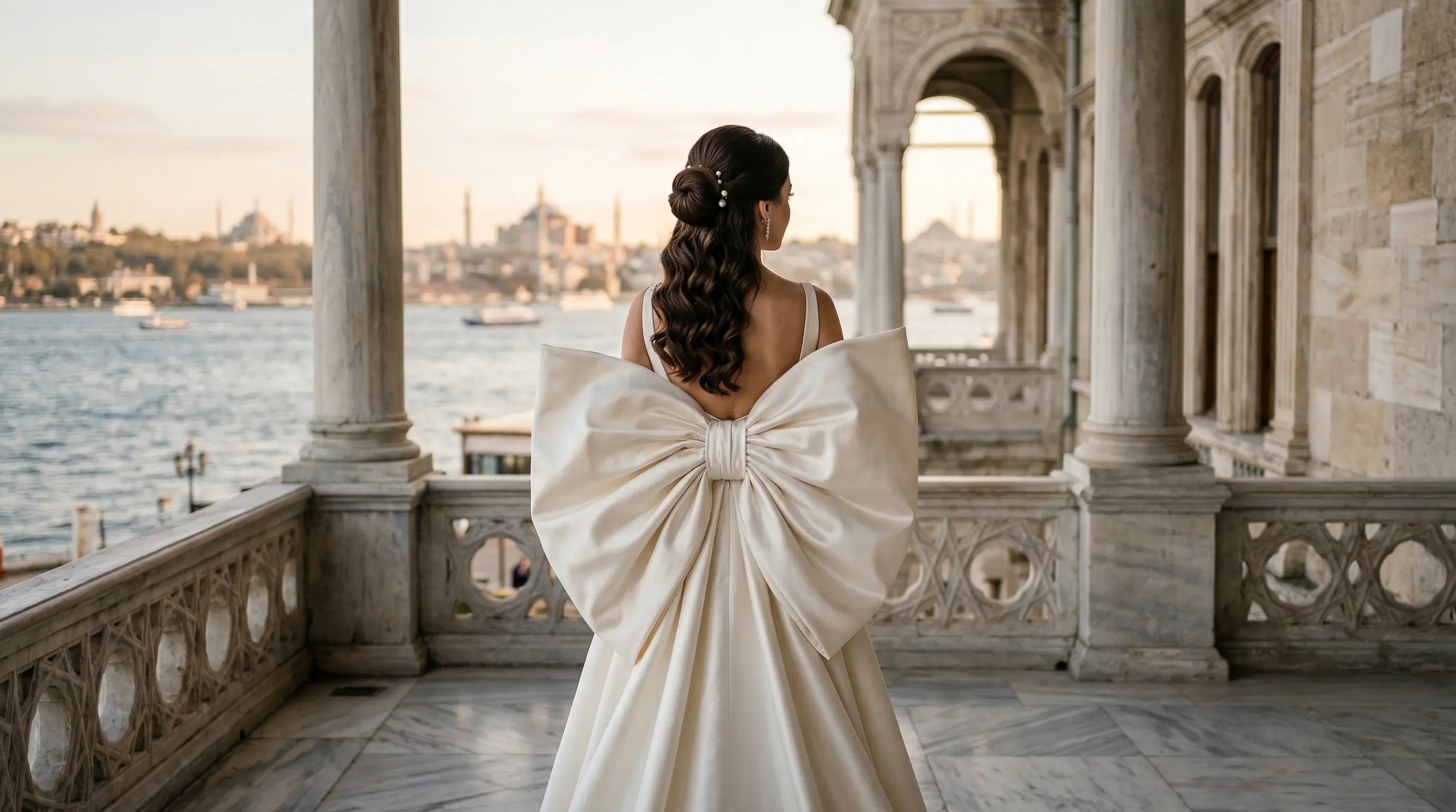 Fiyonk Detaylı Gelinlikler: Sırtta ve Belde Dev Fiyonklar