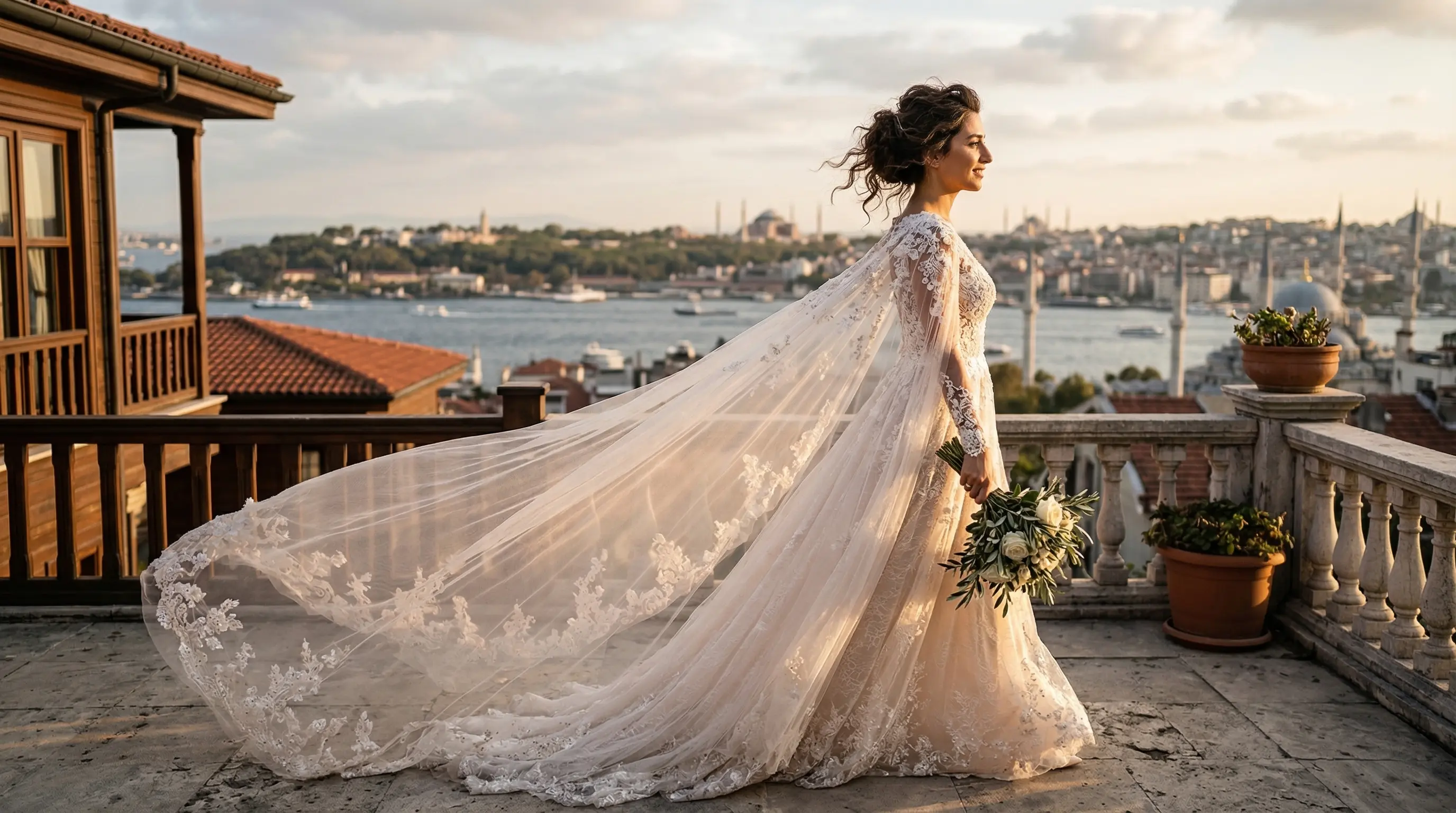 Pelerinli Gelinlikler: Duvak Yerine Modern Bir Dokunuş