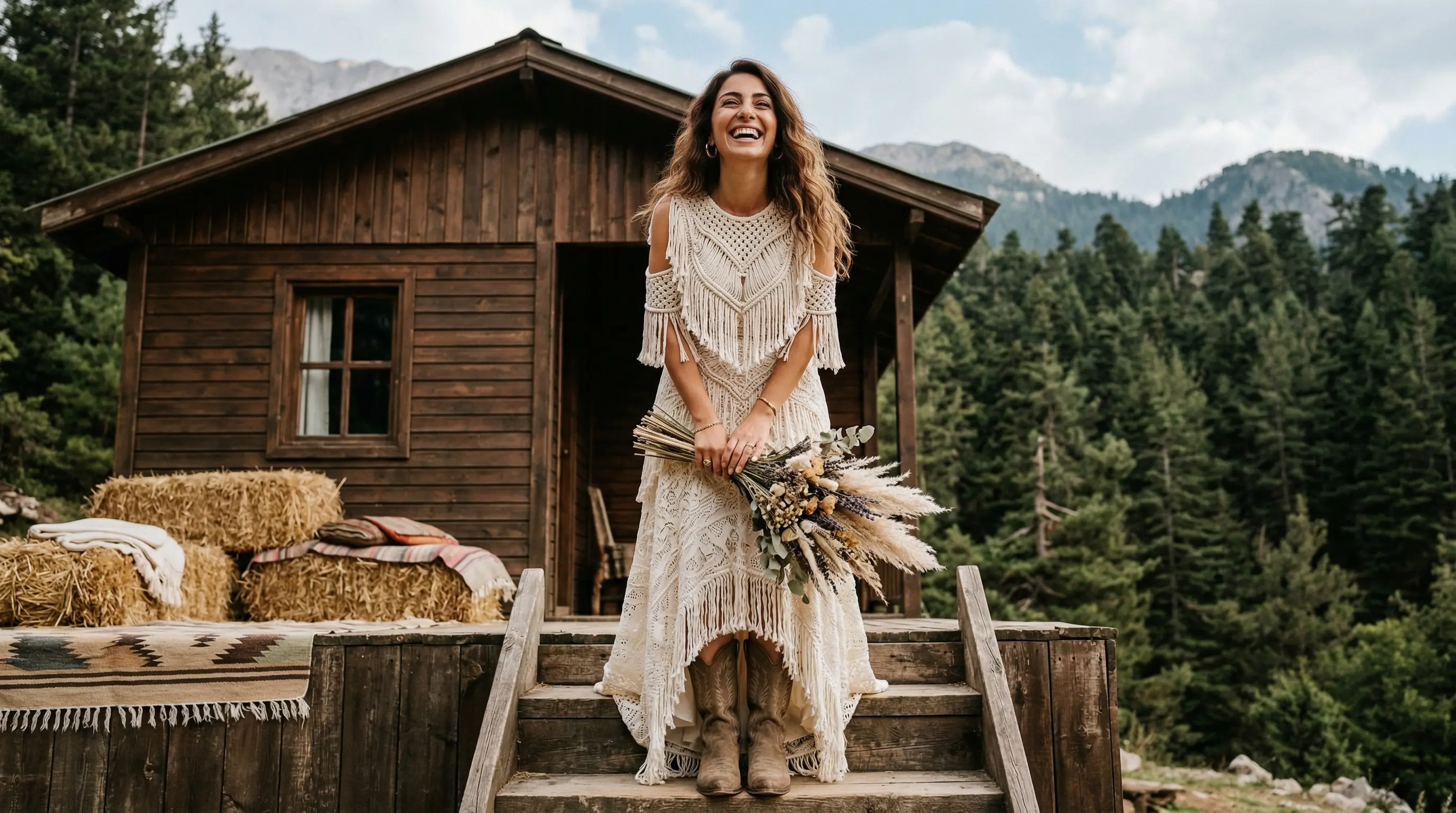 Rustik Düğün Temasına Uygun Bohem Gelinlik Seçimleri