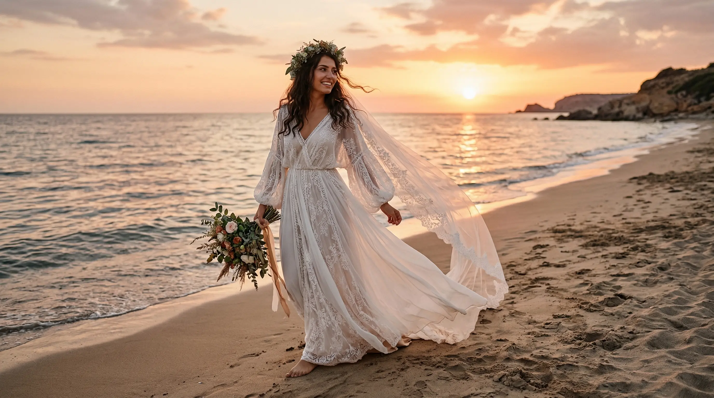 Sahil Düğünü Rehberi: Kumsalda Rahat Hareket Etmenizi Sağlayacak Gelinlikler