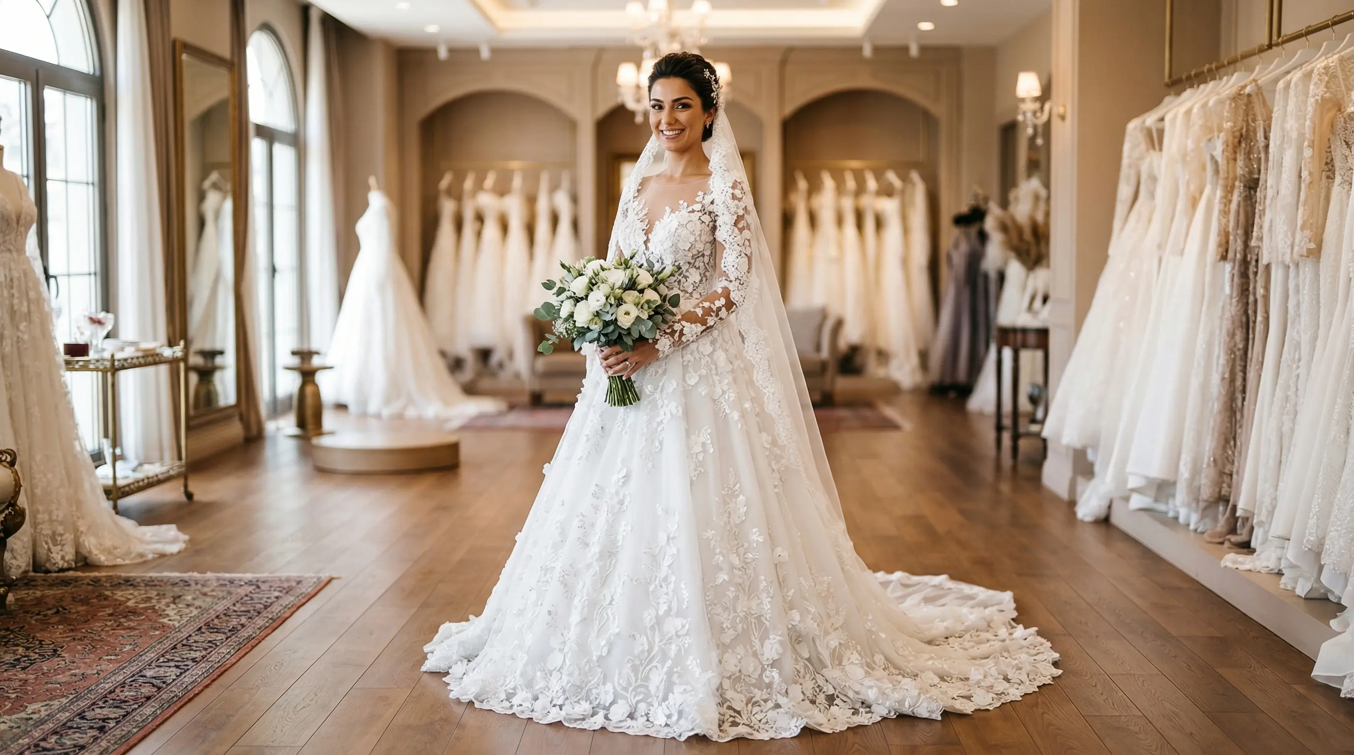 3D Çiçekli Gelinlikler