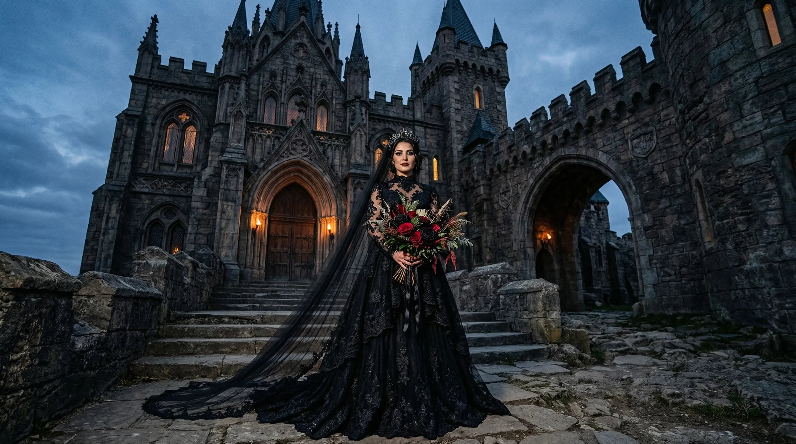 Gotik ve Alternatif Temalar: Siyah veya Renkli Gelinlik Modası