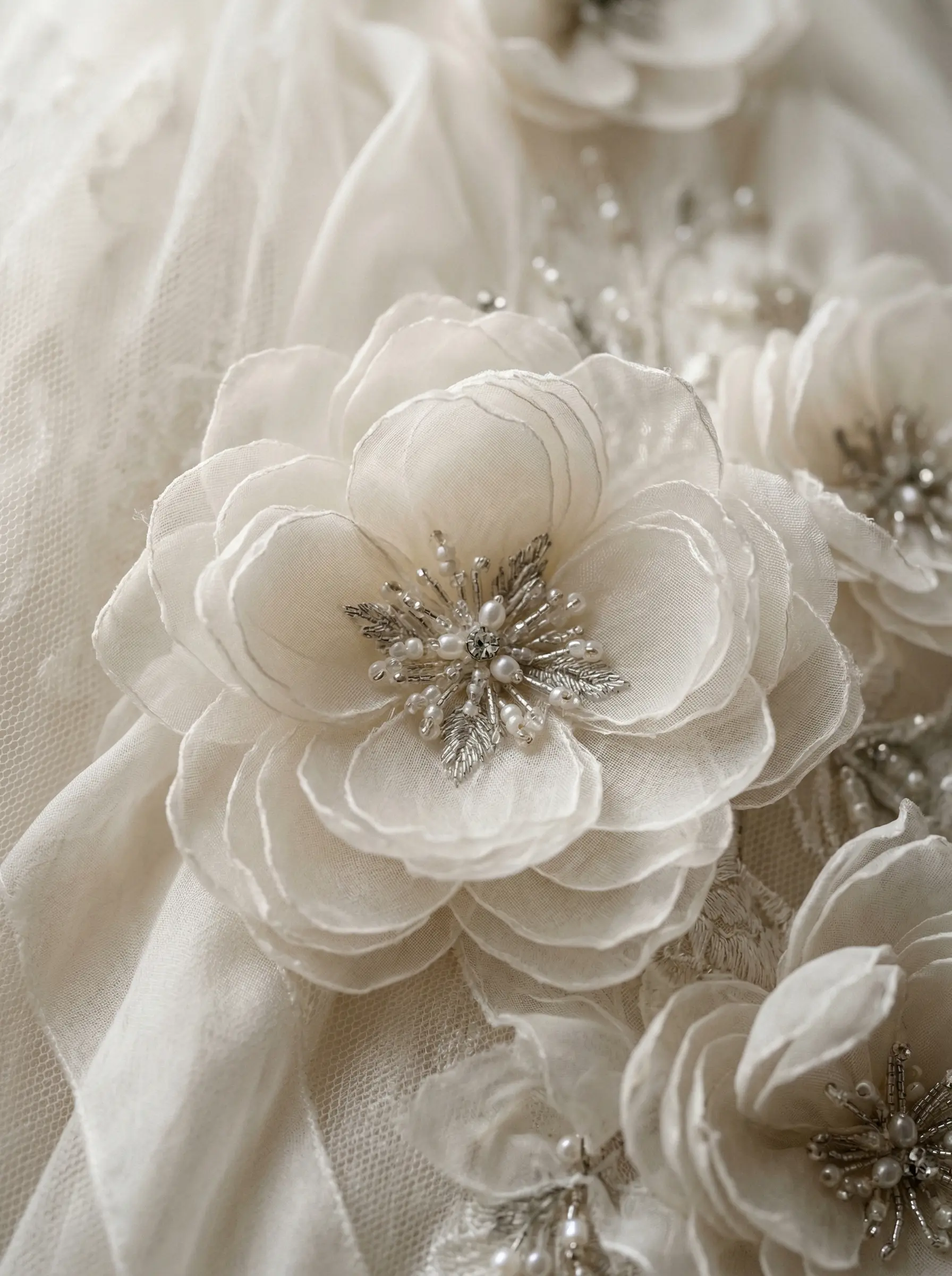 3D çiçek detaylarının yakın çekim görseli